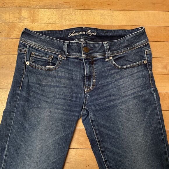 American Eagle Jeans Women’s Size 8 Original Boot Stretch Modified Bottom Slit - Picture 8 of 15